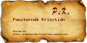 Paszternák Krisztián névjegykártya