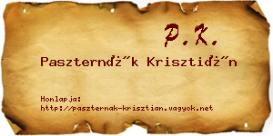 Paszternák Krisztián névjegykártya